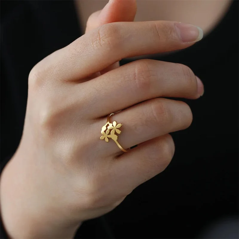 Bague Double Fleurs