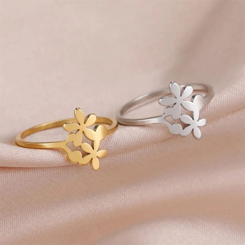 Bague Double Fleurs