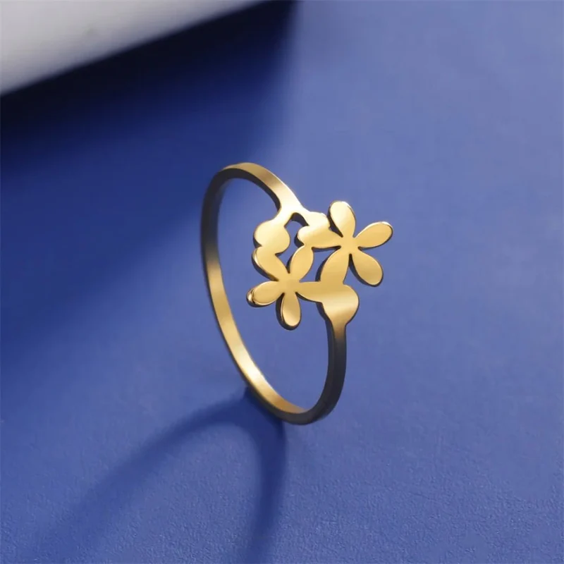 Bague Double Fleurs