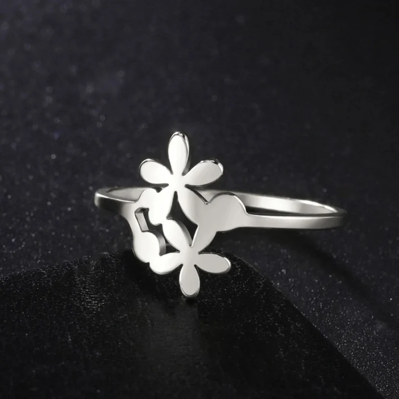 Bague Double Fleurs