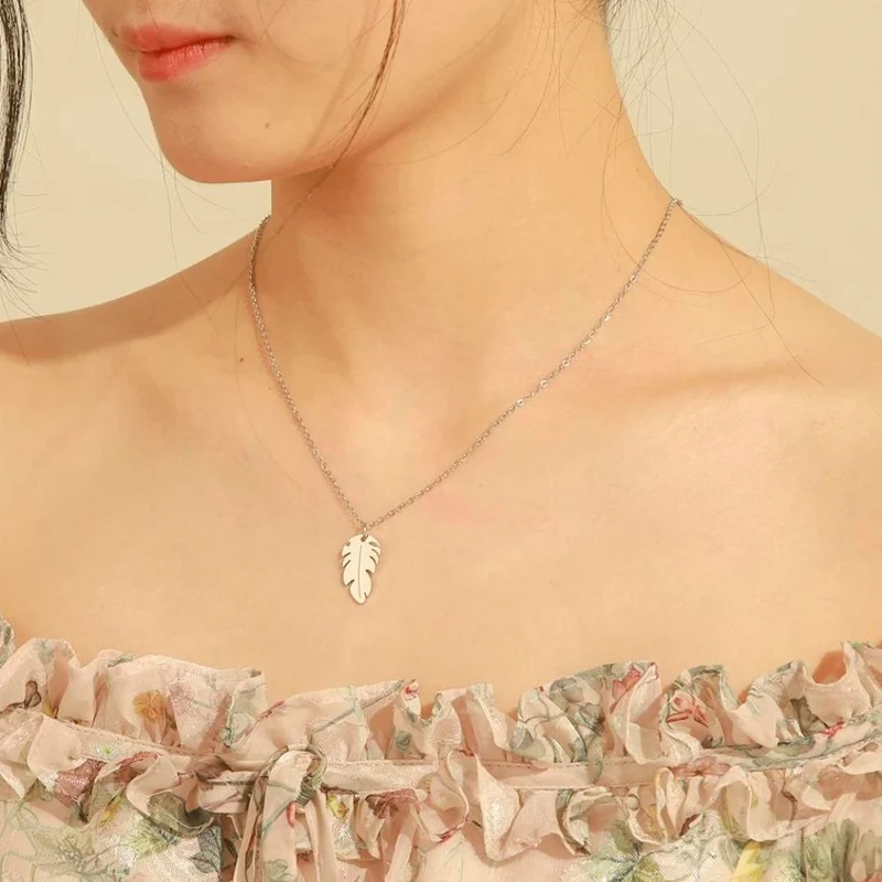 Collier Plume Métal