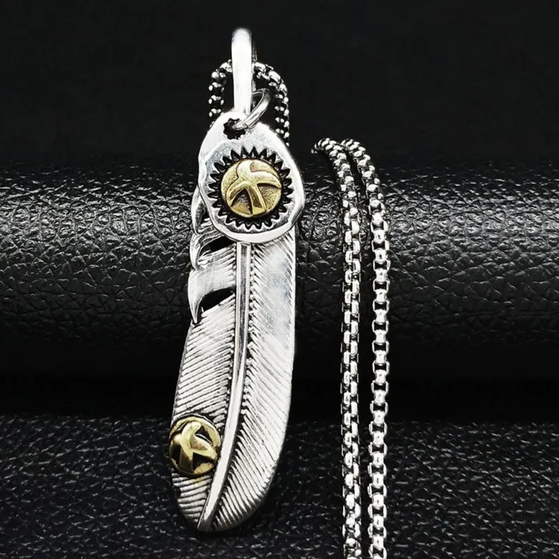 Collier Long Fantaisie Plume