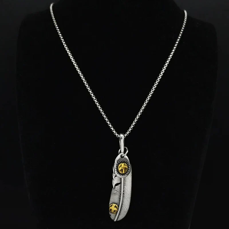 Collier Long Fantaisie Plume