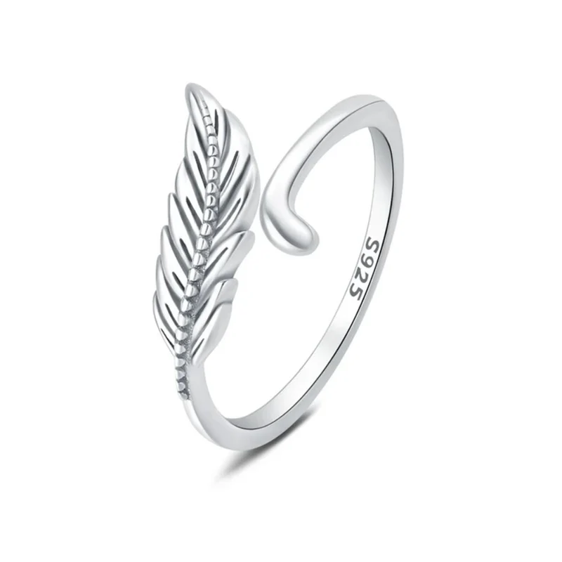 Bague Argent Forme Plume