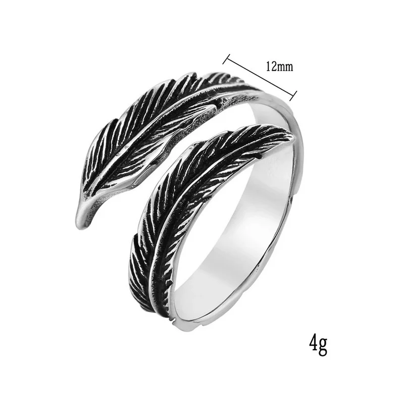 Bague Acier Plume