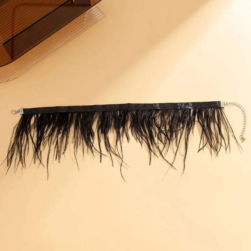 Collier en Plume Noir