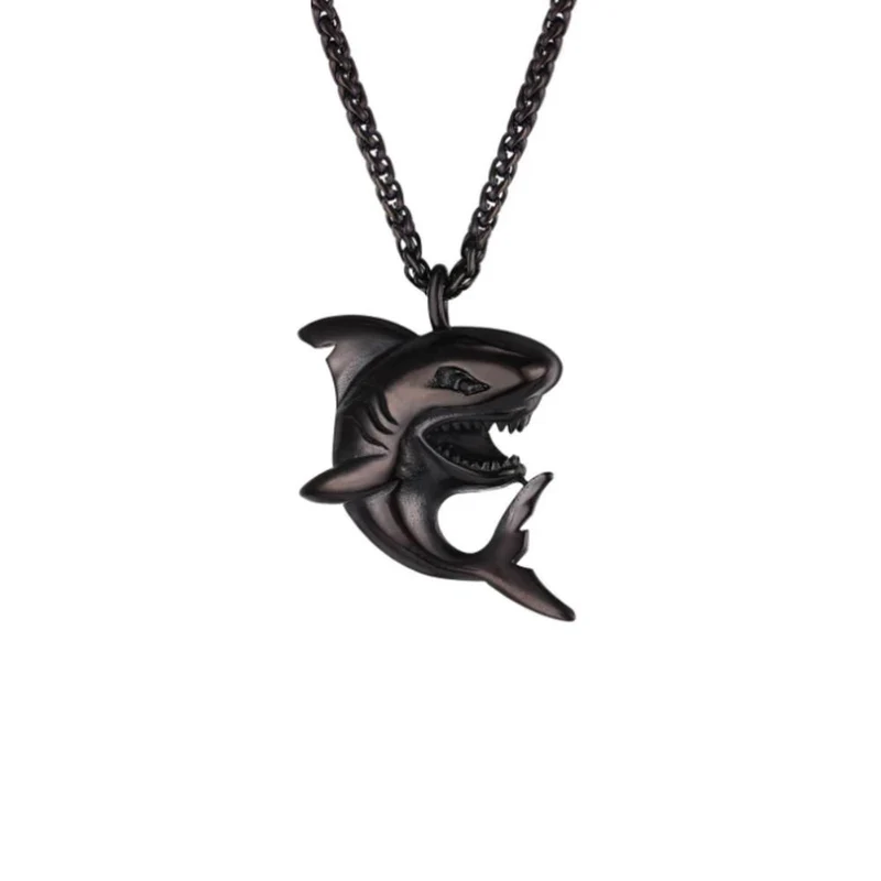 Collier Pendentif Requin Noir