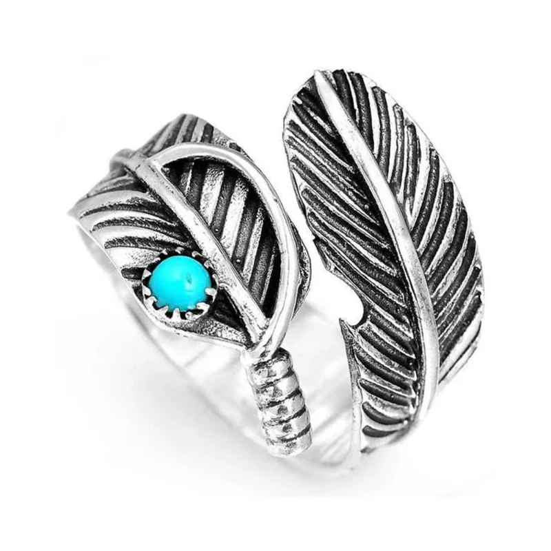 Bague Plume Pastille Bleue
