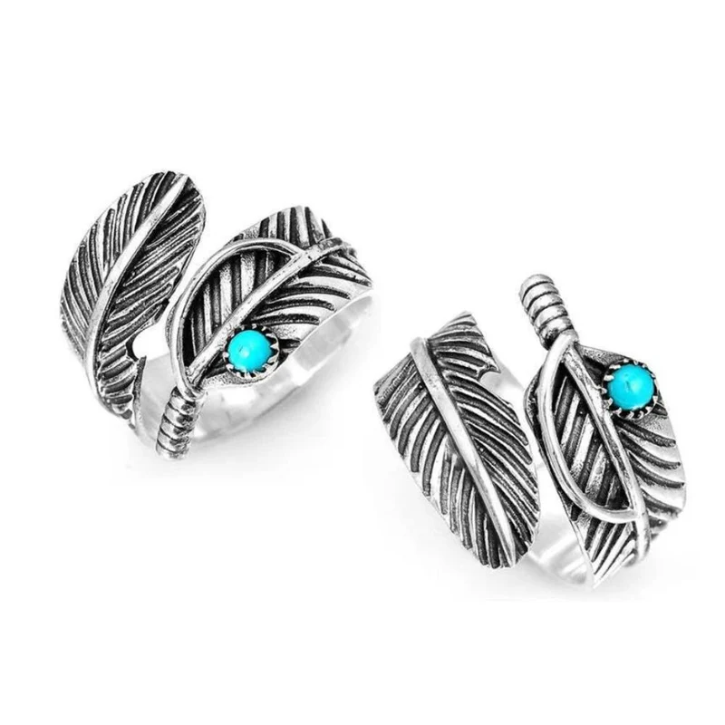 Bague Plume Pastille Bleue