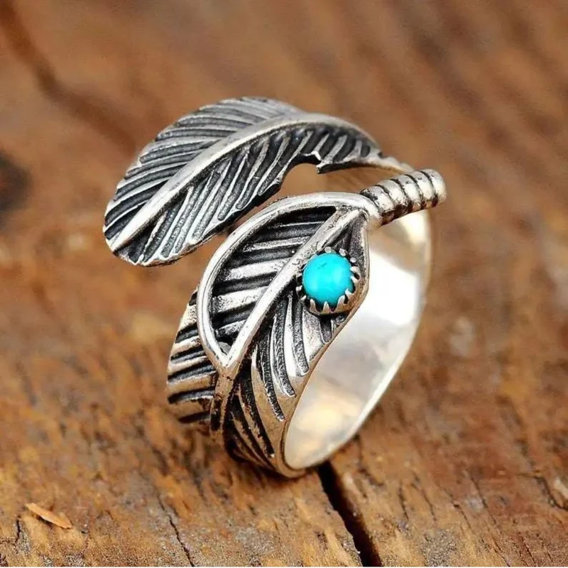 Bague Plume Pastille Bleue