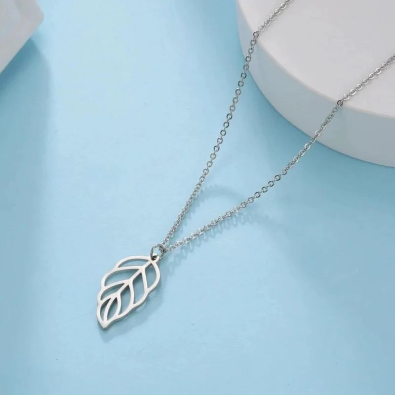 Collier Plume Acier