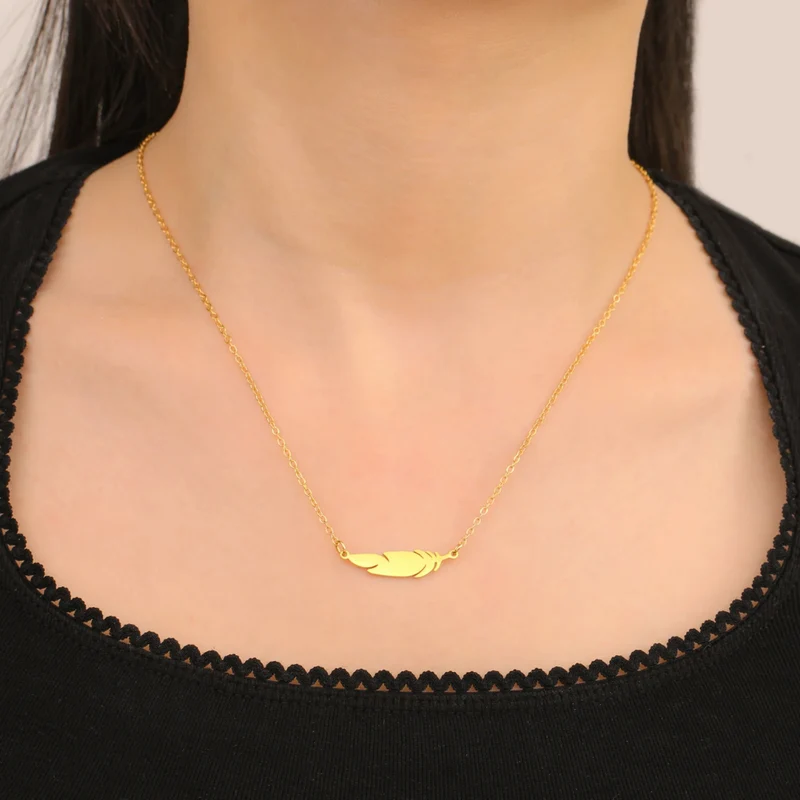 Collier Plume Femme