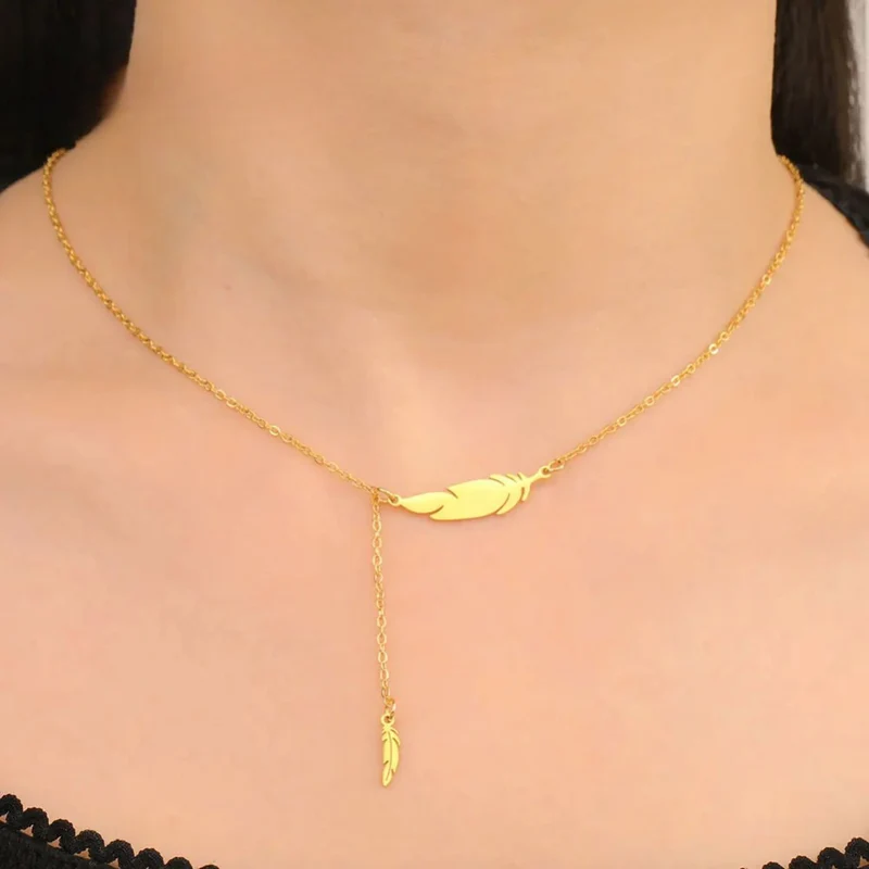 Collier Plume Femme