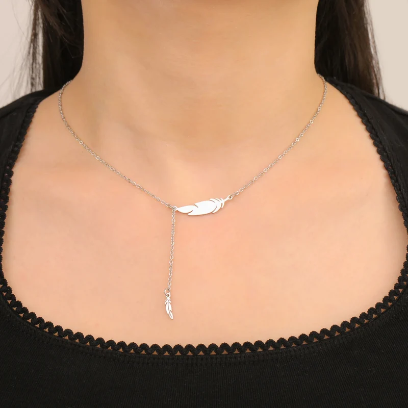 Collier Plume Femme