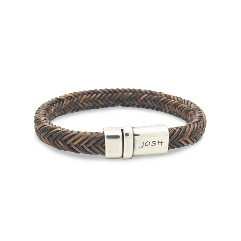 Josh Brown Natural Stone Bracelet 09332SL/BRWN/MED