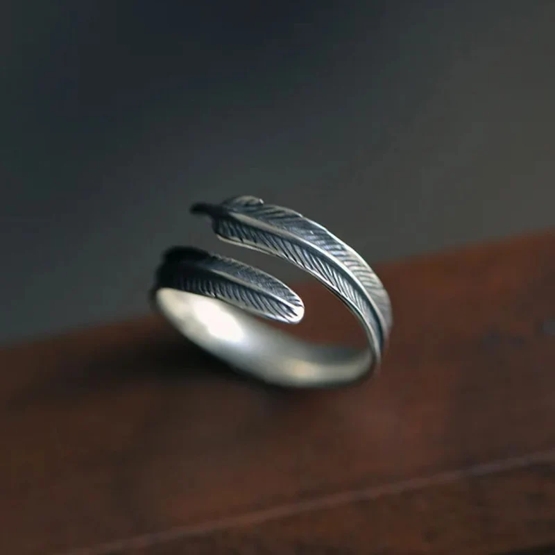 Bague Plume Argent Femme