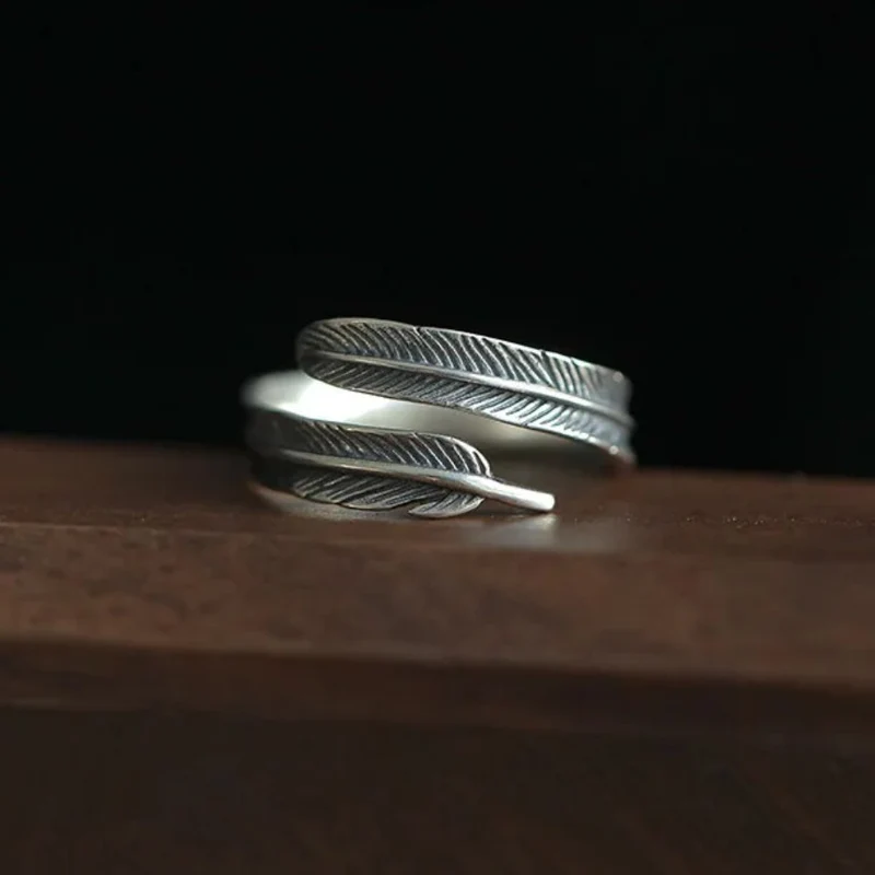 Bague Plume Argent Femme