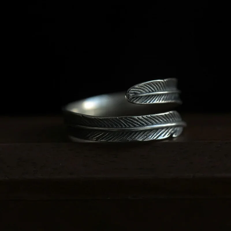 Bague Plume Argent Femme