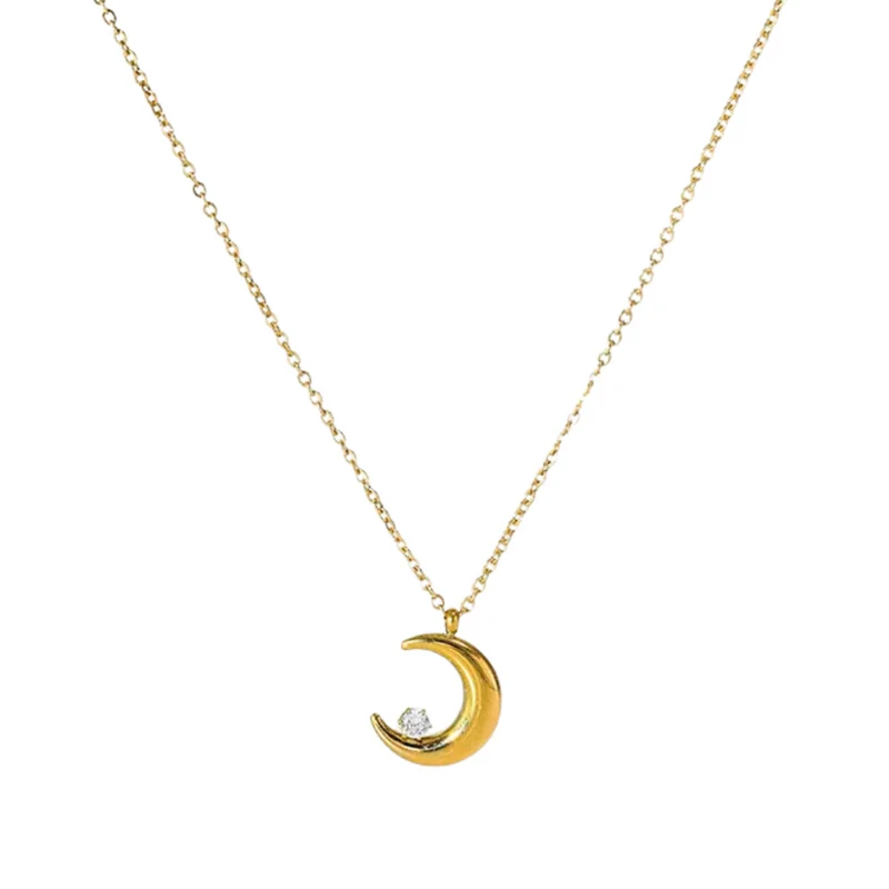 Collier Demi-Lune Acier Inoxydable
