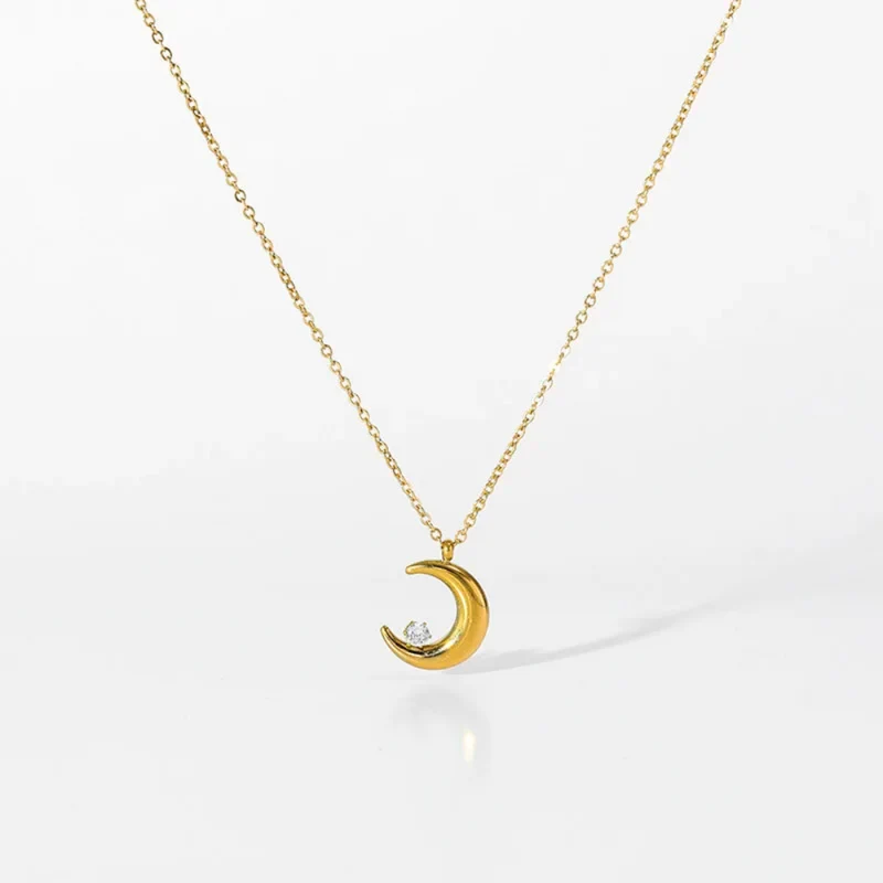 Collier Demi-Lune Acier Inoxydable