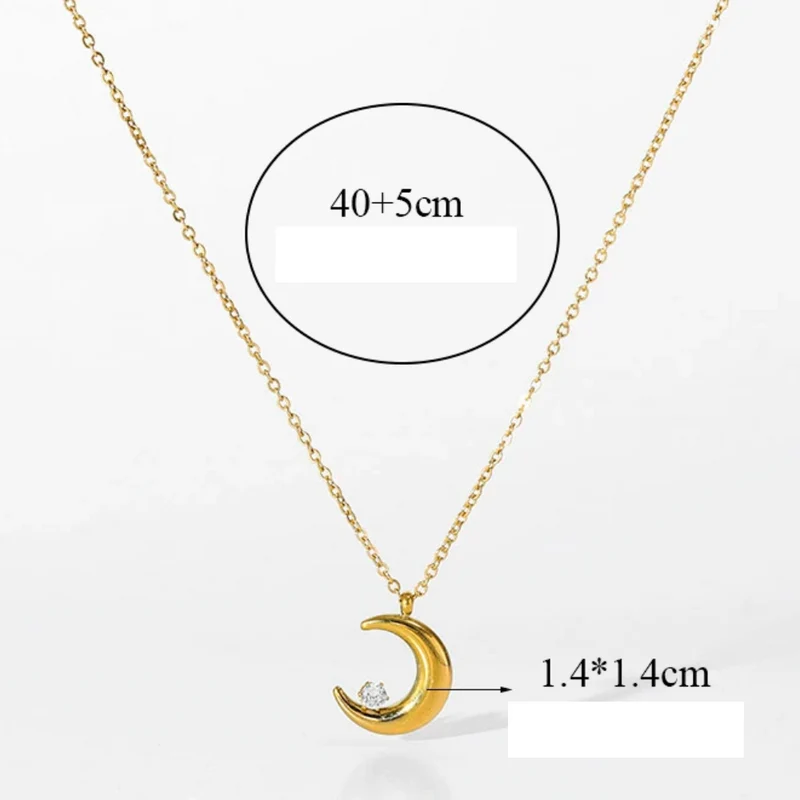Collier Demi-Lune Acier Inoxydable