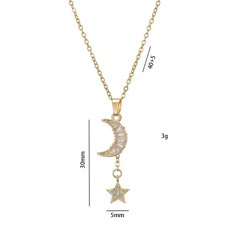 Collier Lune et Étoile Pendante