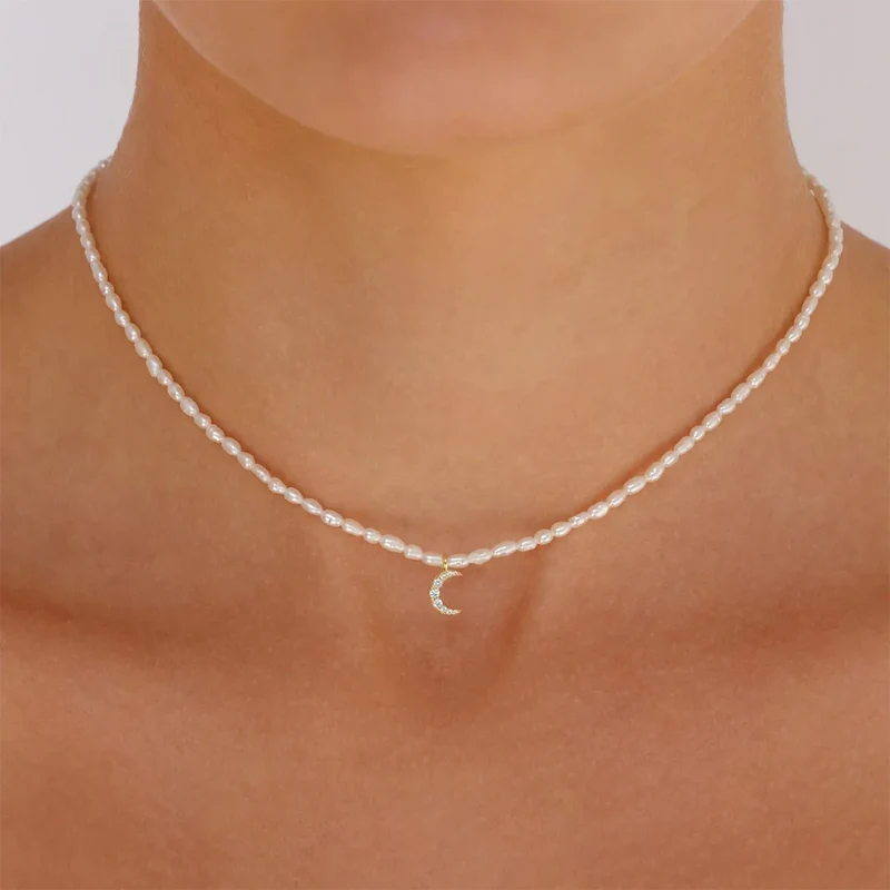 Collier Lune en Perles