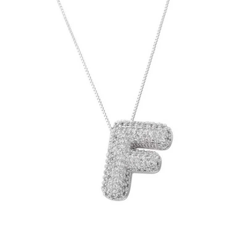 Collier Lettre F Bubble