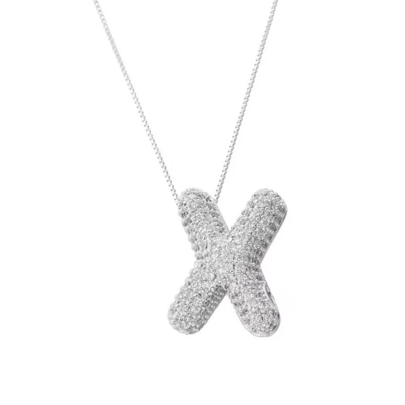Collier Lettre X Bubble