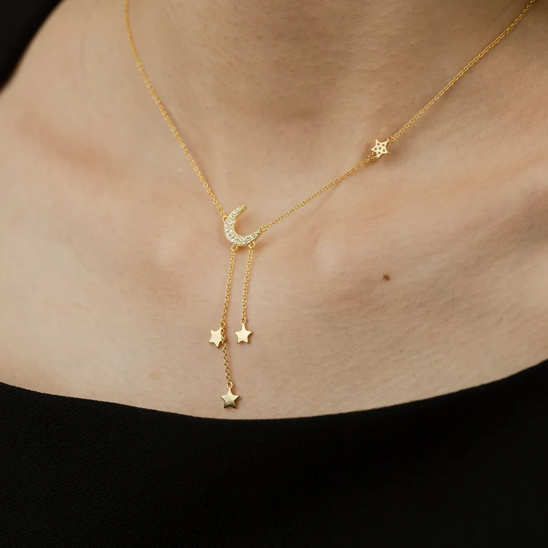 Collier Lune Strass