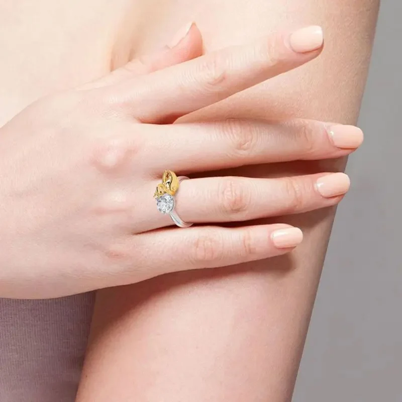 Bague Solitaire Cygne