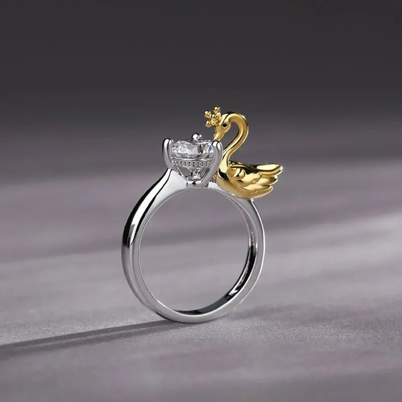 Bague Solitaire Cygne