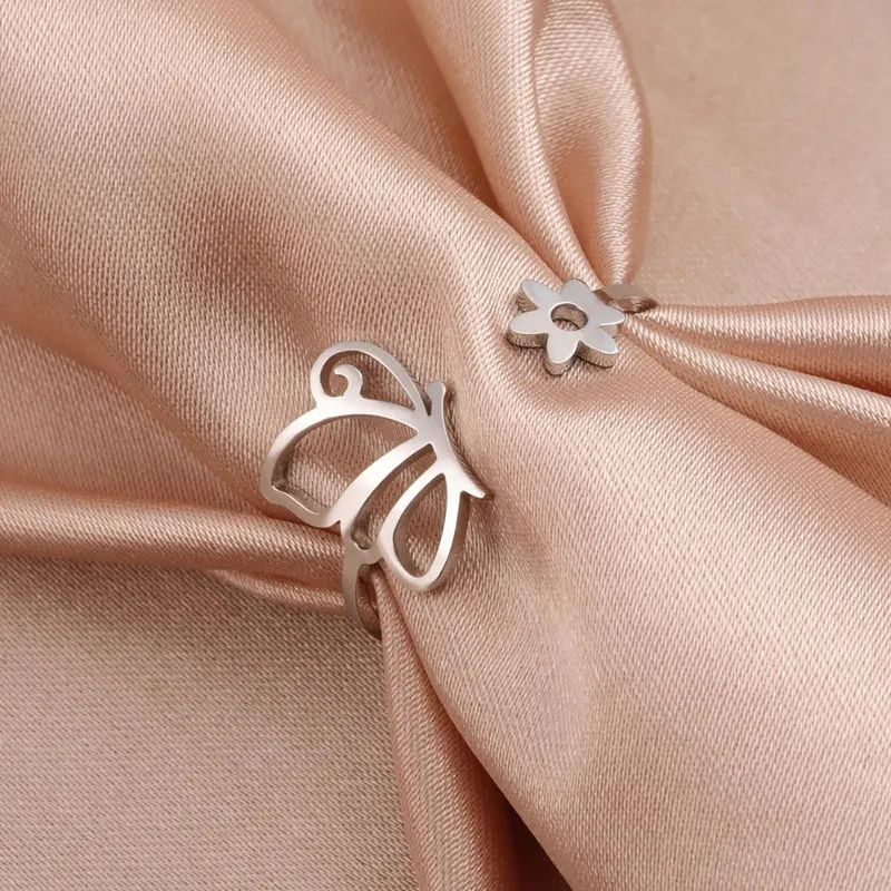 Bague Papillon Fleur