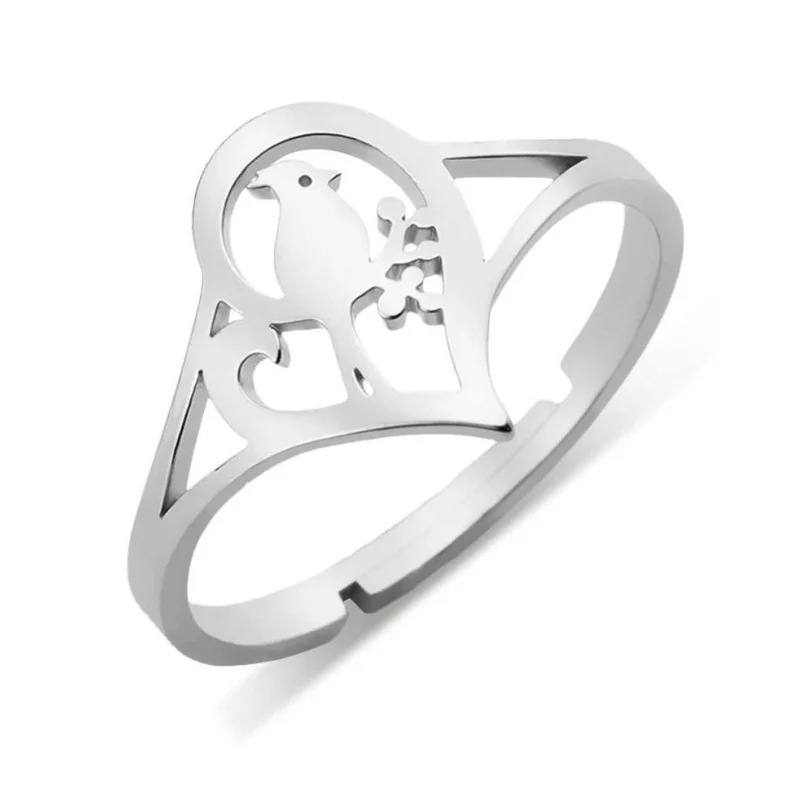 Bague Oiseau Coeur