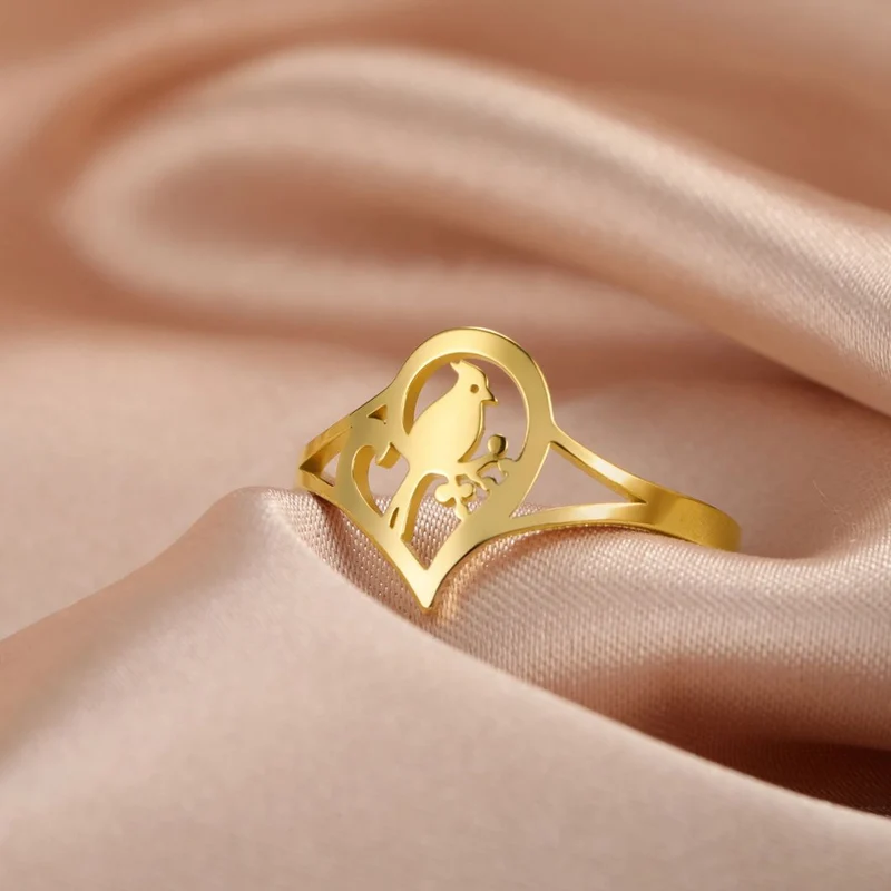 Bague Oiseau Coeur