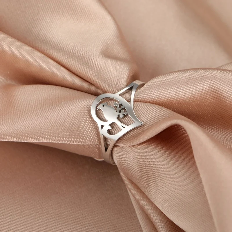 Bague Oiseau Coeur