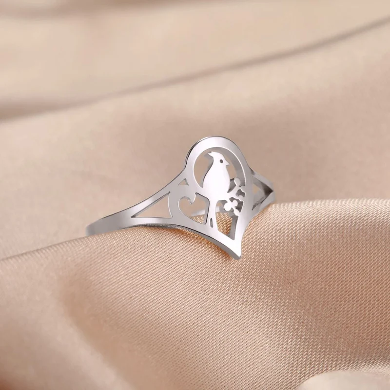 Bague Oiseau Coeur