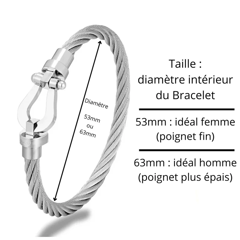 Bracelet Cable Acier Fer à Cheval