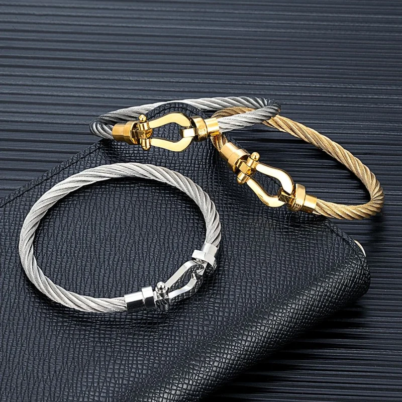 Bracelet Cable Acier Fer à Cheval