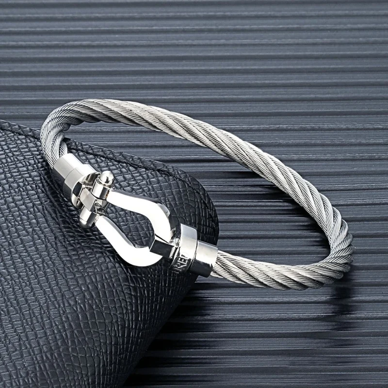 Bracelet Cable Acier Fer à Cheval
