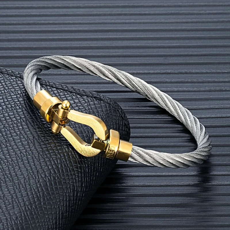 Bracelet Cable Acier Fer à Cheval