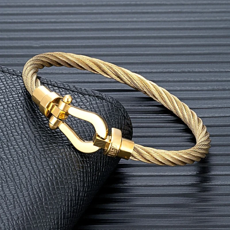 Bracelet Cable Acier Fer à Cheval