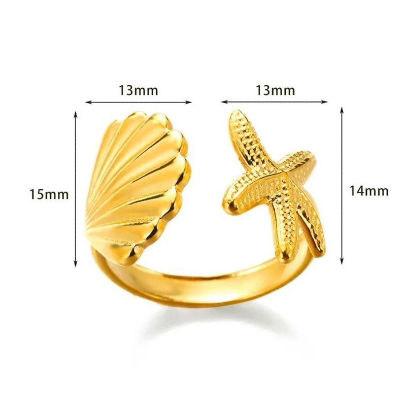 Bague Étoile de Mer et Coquillage