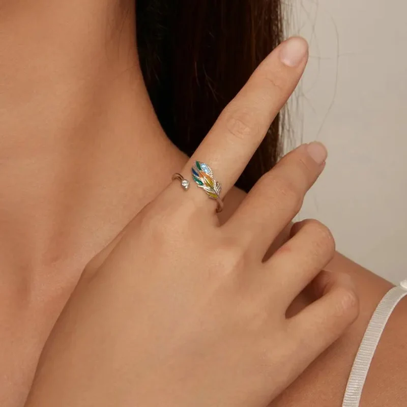 Bague Plume Multicolore