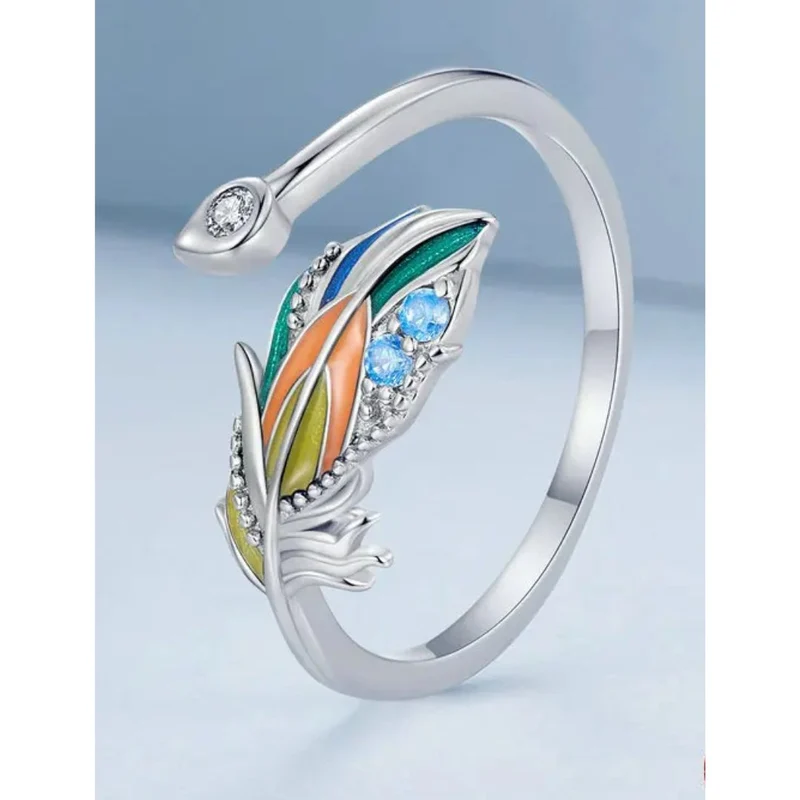Bague Plume Multicolore