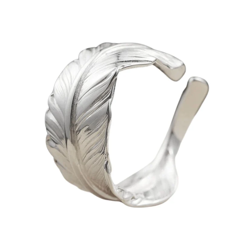 Bague Plume Argent Brillant