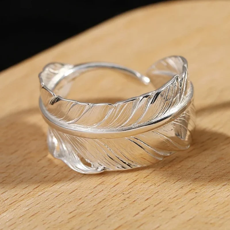Bague Plume Argent Brillant