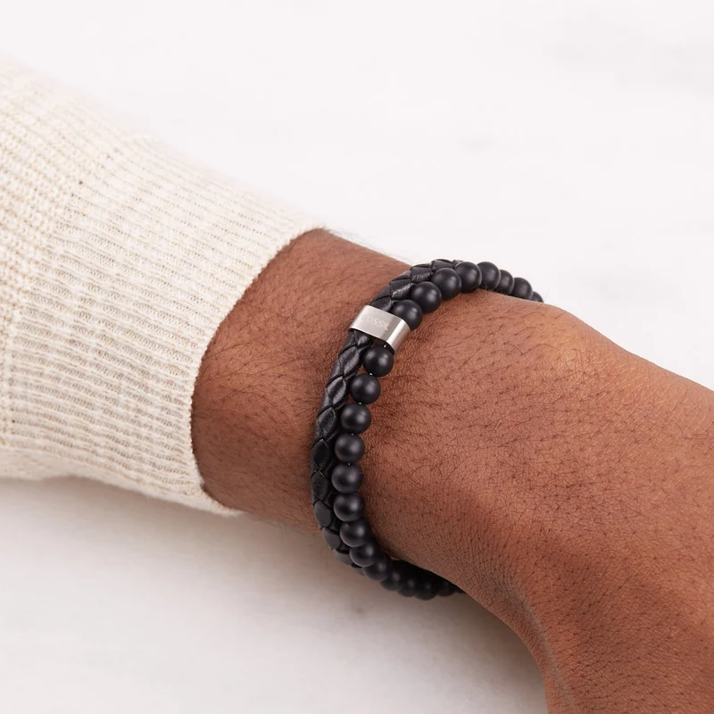 Fossil Zwarte Vintage Casual Armband JF02763040 (Lengte: 18.00 - 19.50 cm)