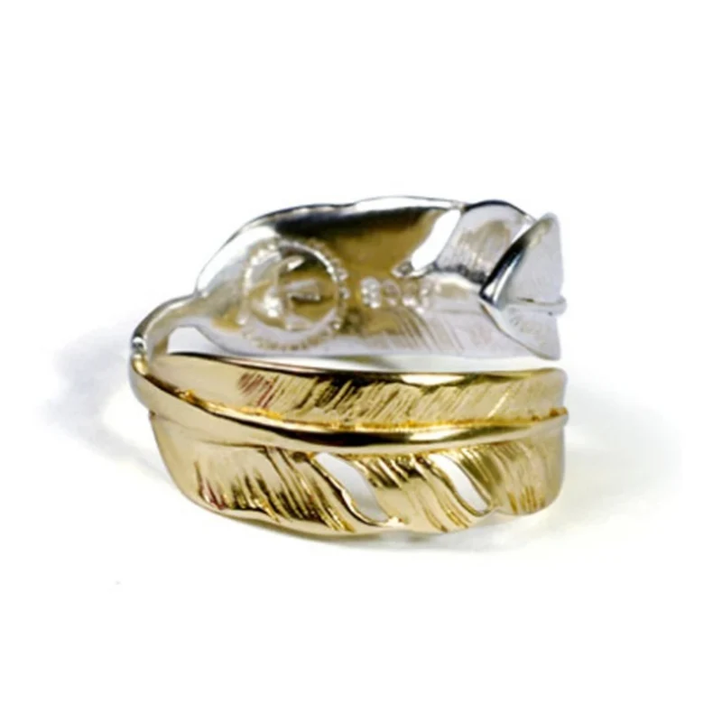 Bague Plume Demi Or-Argent