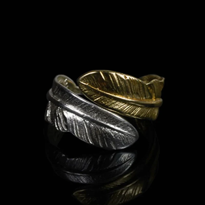 Bague Plume Demi Or-Argent